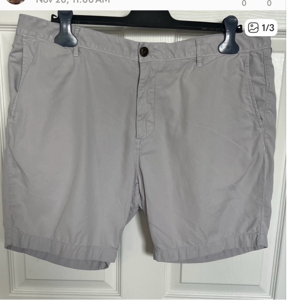 Faherty Light Gray Flat Front Shorts